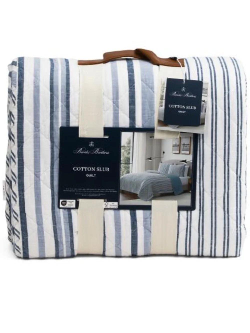 BROOKS BROTHERS cotton striped quilt